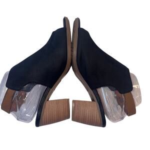 Eurosoft Cidra Women's Black & Tan Peep Toe Slingback Sandals size 8